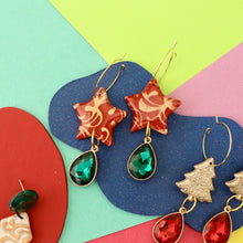 Luxe Christmas star hoop earrings