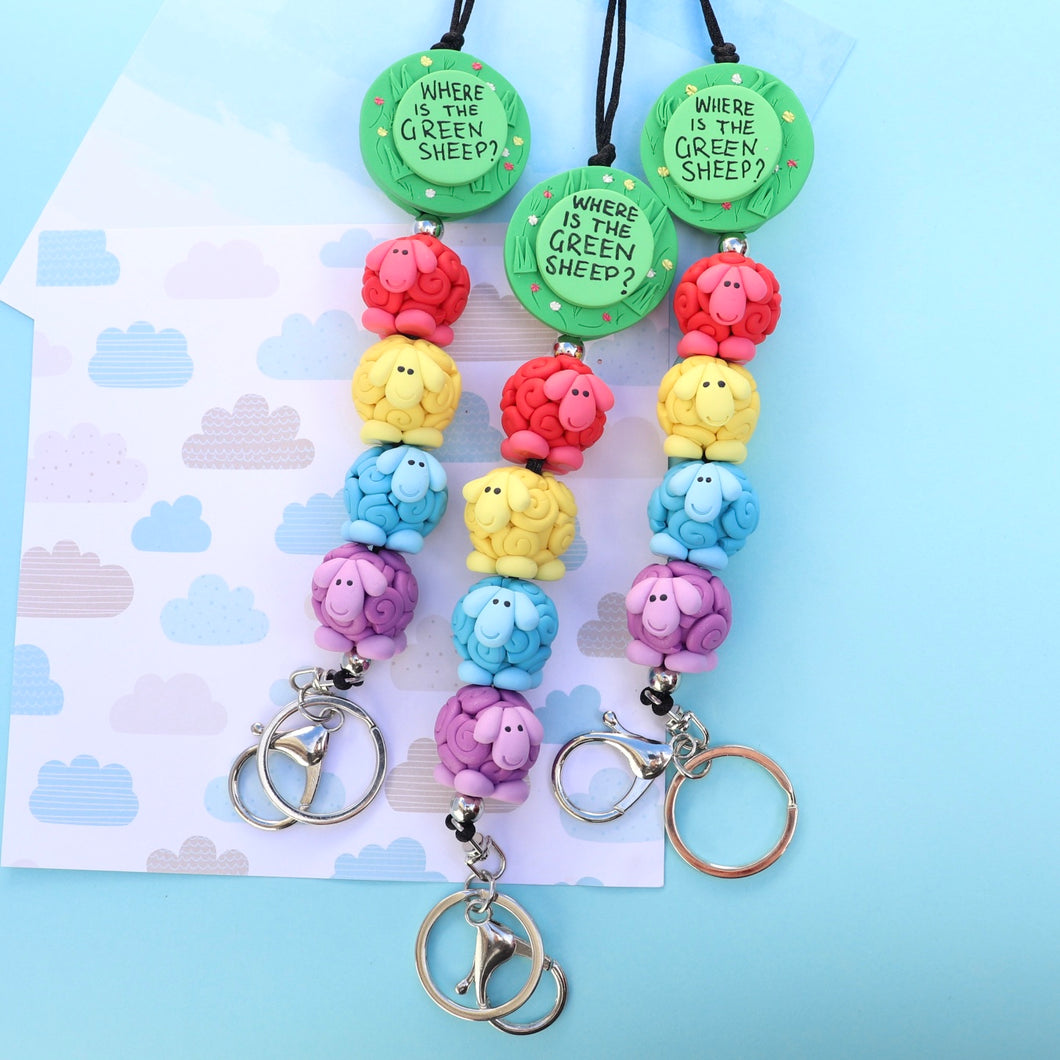 Rainbow sheep 🌈 lanyard