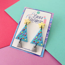 Wobbly Christmas tree earrings