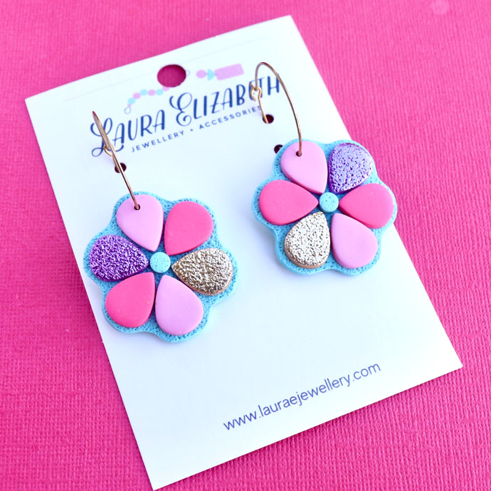 Retro Daisy - Hoop earrings