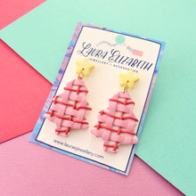 Christmas tree earrings - textured weave