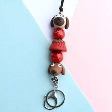 Pug and Dachshund Polymer Clay Lanyard