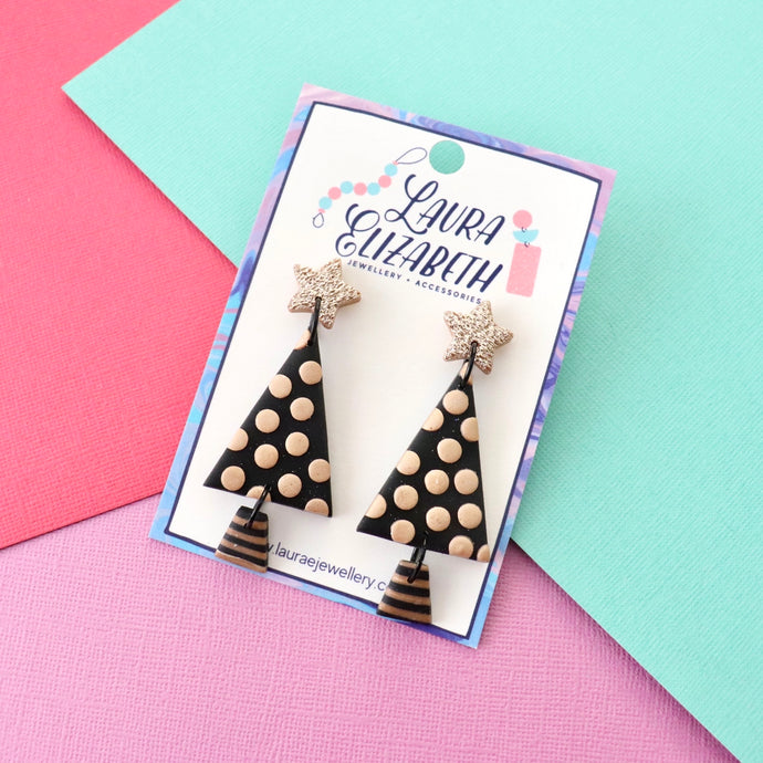 Wobbly Christmas tree earrings
