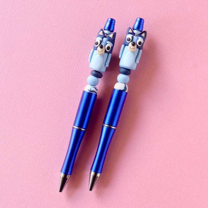 Beaded ballpoint pen
