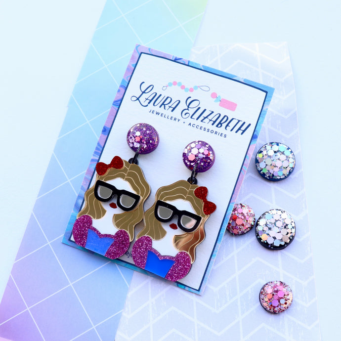 Classy lady - Polymer Clay, Resin and Acrylic Earrings