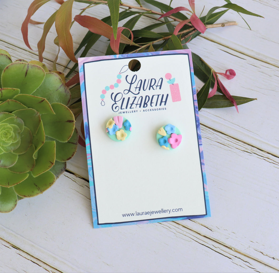 Pastel Petal stud earrings 15mm