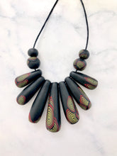 Drop Fan necklace - polymer clay bead
