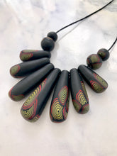 Drop Fan necklace - polymer clay bead