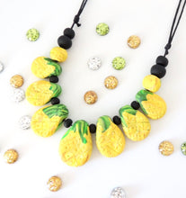 PINEAPPLES - polymer clay drop necklace // summer fruit