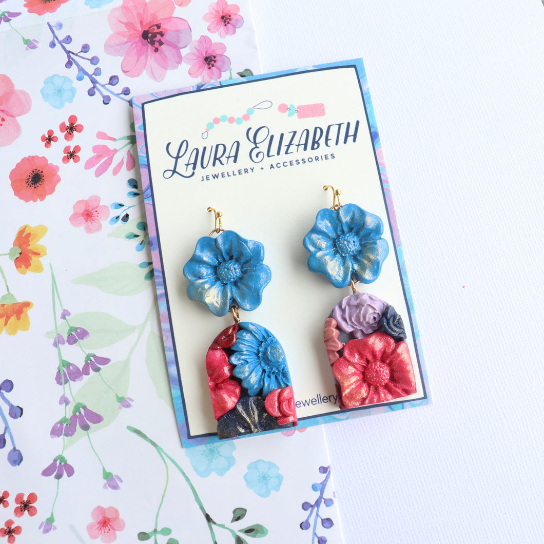 Floral dangle earrings
