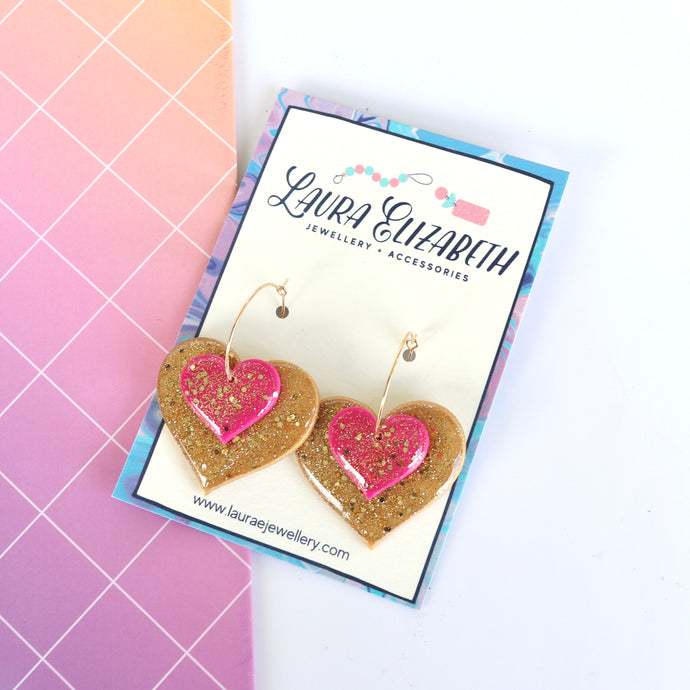 Funky Hearts hoop earrings