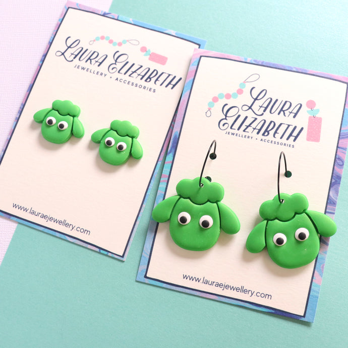 Green Sheep Earrings