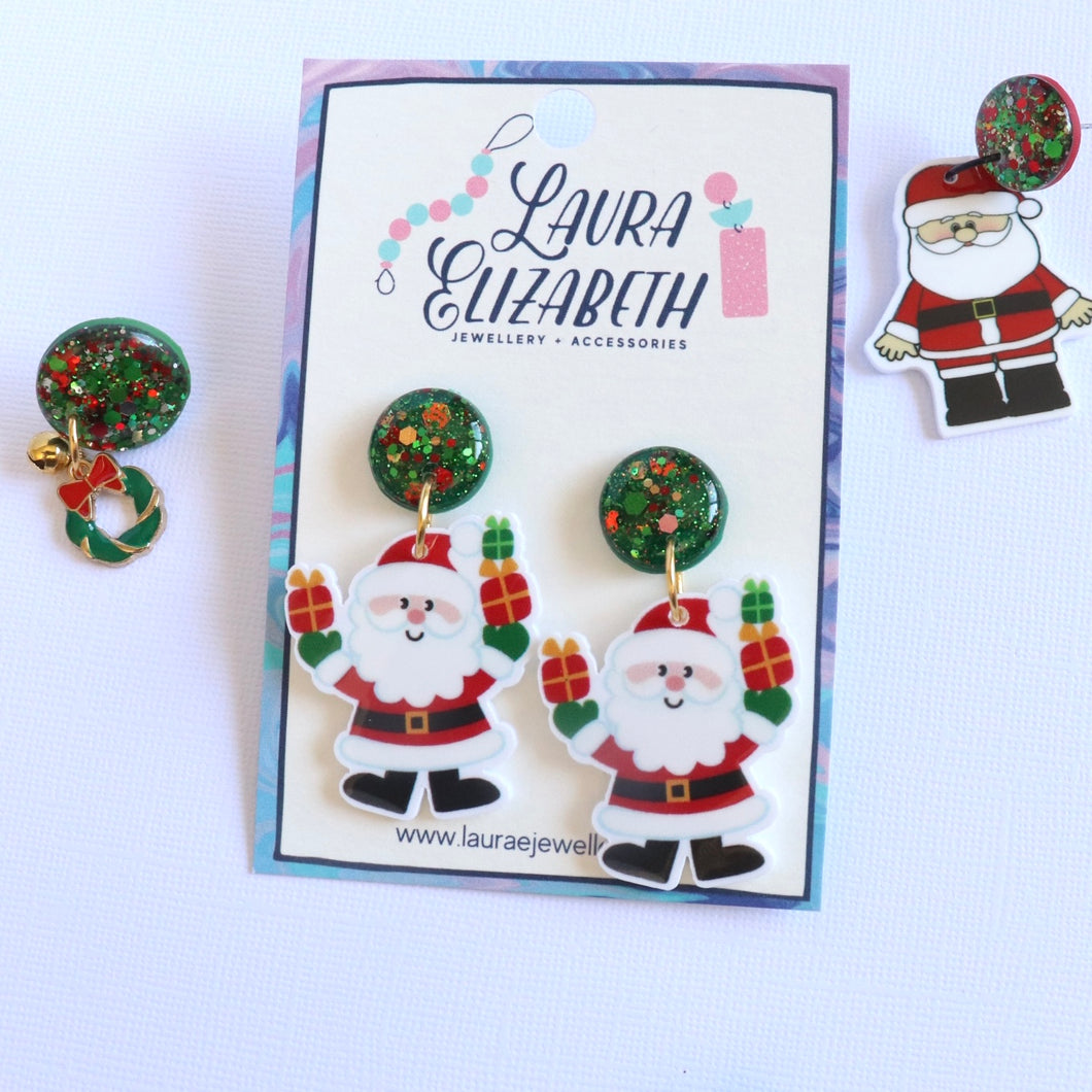 Santa 2 - Printed Acrylic Christmas Dangles