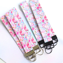 Leatherette Wristlet - key holder - florals