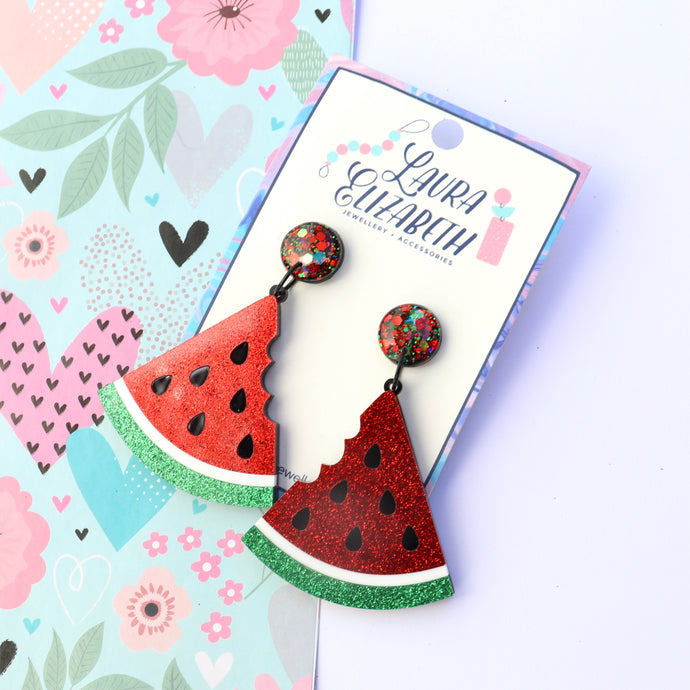 Watermelons - Polymer Clay, Resin and Acrylic Earrings